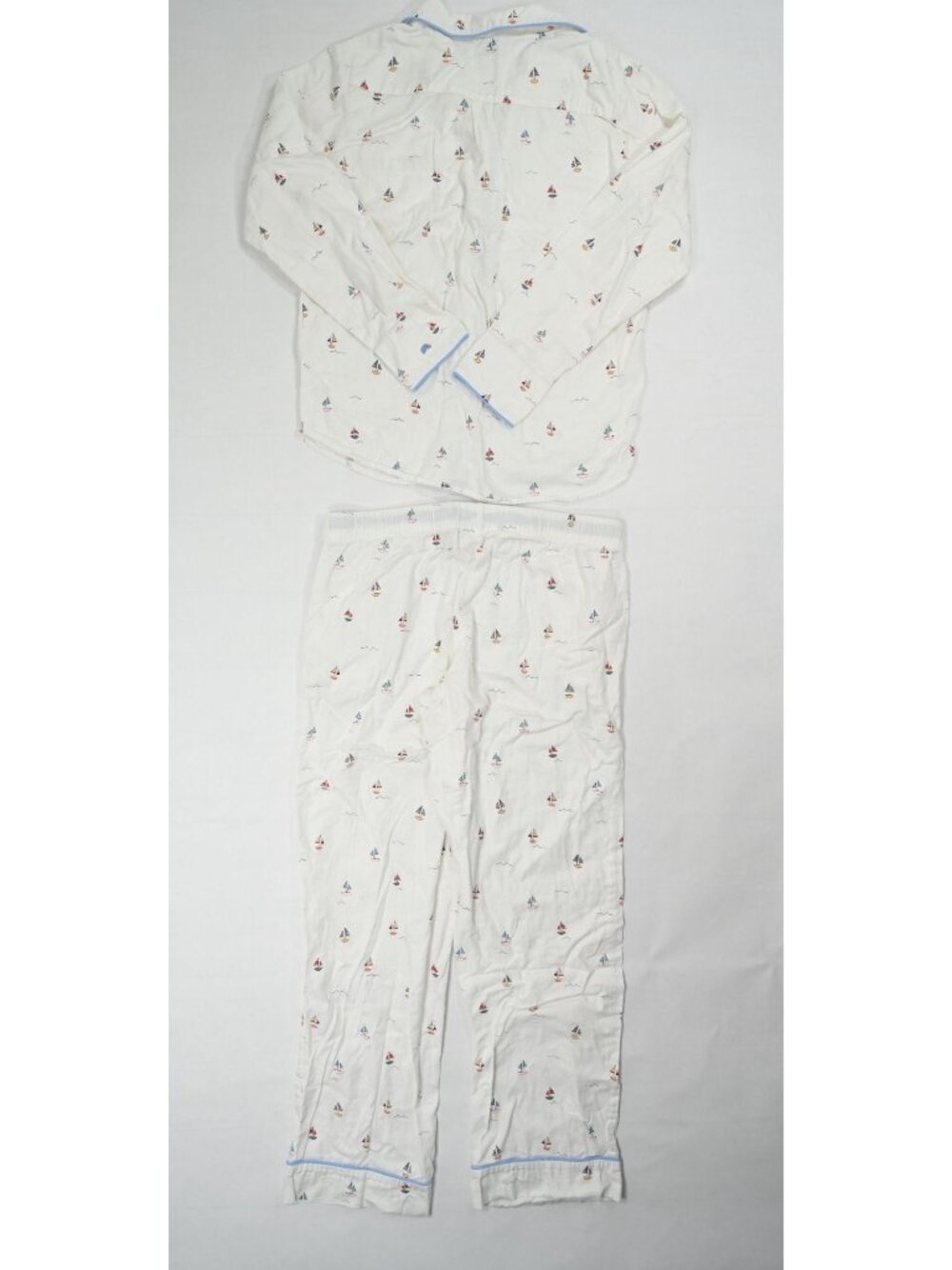 Petite Plume Two-Piece Long Pajamas in Bateau - Picture 3 of 3
